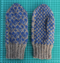 Laden Sie das Bild in den Galerie-Viewer, Wollfäustling grau blau